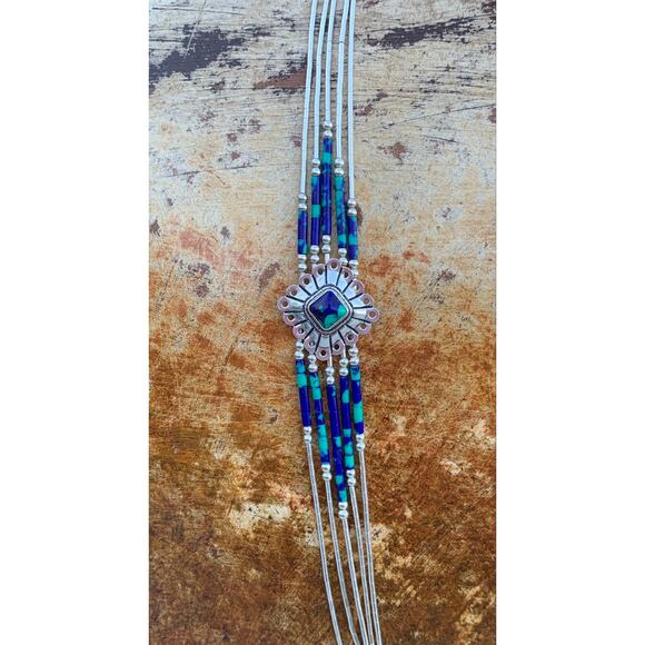 Sterling Liquid Silver Southwestern Necklace by STC - Picture 2 of 7